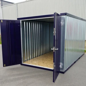 Container FOCO Azul Aço 2x2m com Porta Dupla