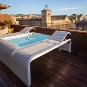 Piscina Mariposa GRE com Espreguiçadeiras Integradas
